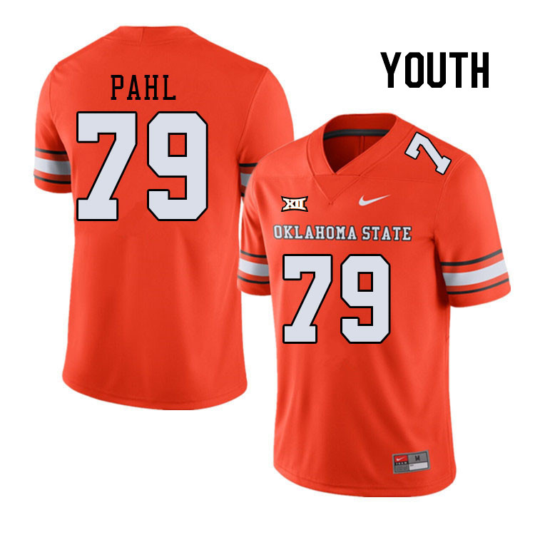 Youth #79 Wes Pahl Oklahoma State Cowboys College Football Jerseys Stitched-Alternate Orange - Click Image to Close